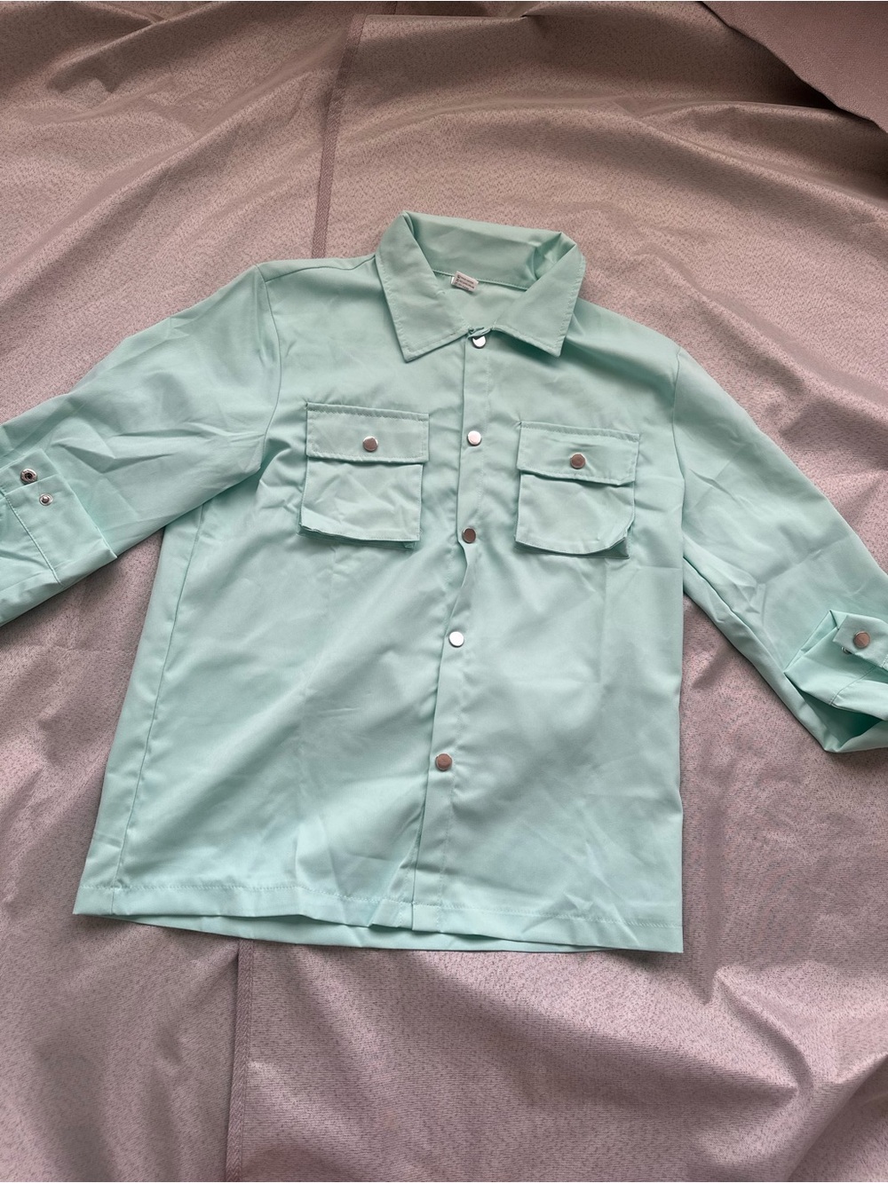 Mint Button-Front Shirt